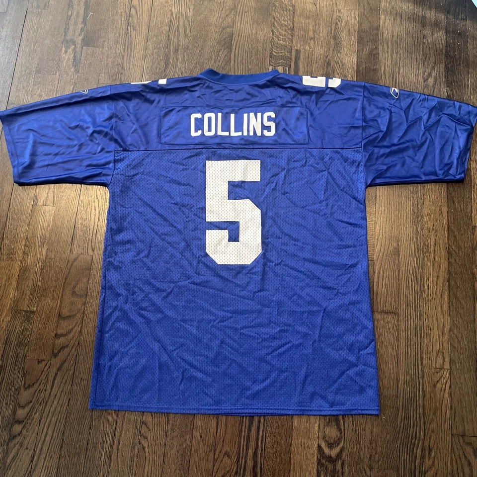 Camiseta deportiva vintage de los New York Giants Kerry Collins para hombre talla XL azul Reebok Foto 2 de 4