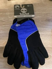 NWT Timberland Black/Blue Midweight Commuter Touch Screen Men's Gloves SZ Medium
