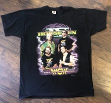 vtg 90s WCW IV FOUR HORSEMEN FLAIR ANDERSON BENOIT MONGO t-shirt WRESTLING 2XL