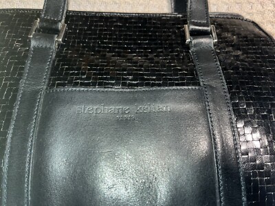 STEPHANE KELIAN PARIS Woven Leather PURSE Shoulder Bag Black