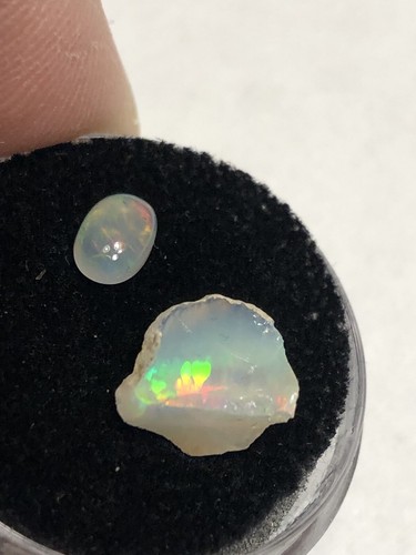 Best Ethiopian Welo Fire Opal Specimens! Rough & Cabochon! Awesome Color Change - Picture 2 of 5