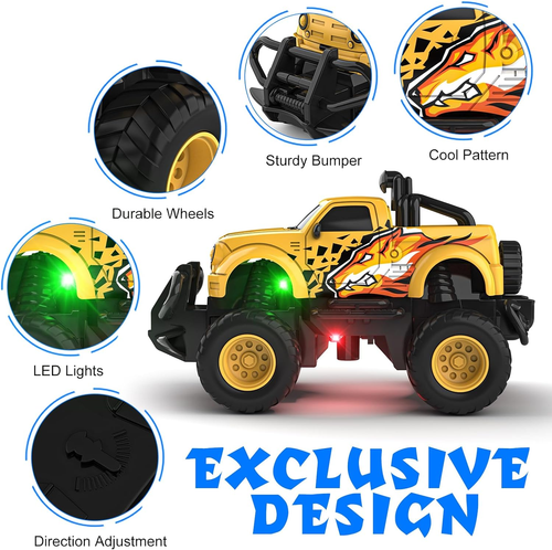 Remote Control Car RC Truck Car, Xmas Birthday Gifts for Toddlers Boys 3 4 5 6 - Picture 2 of 12