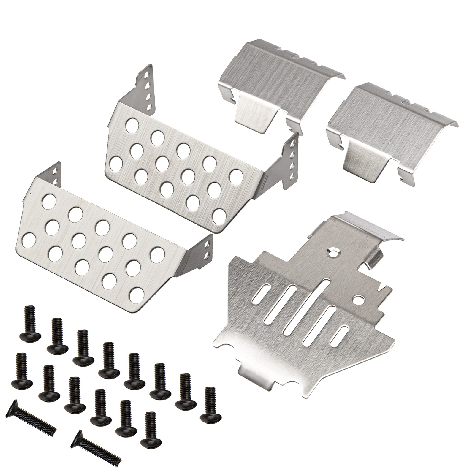 5PCS ShareGoo Stainless Steel RC Skid Plate,RC Chassis Armor Protector Plate ...