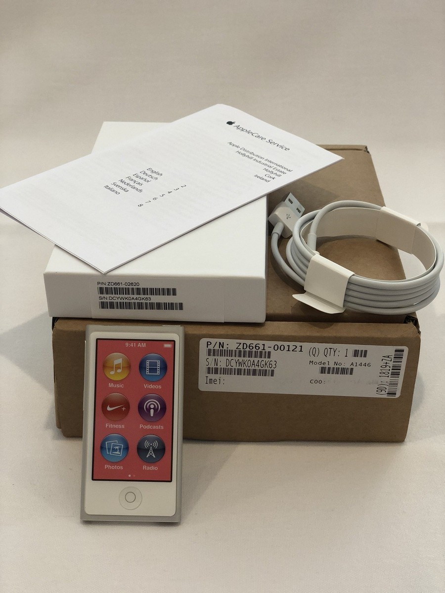 Apple iPod Nano 7th Generation Silver A1446 (16GB) With Genuine