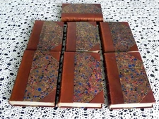 The Works of John Greenleaf Whittier 7 volumes 3/4 leather 1892 Marbled SCARCE