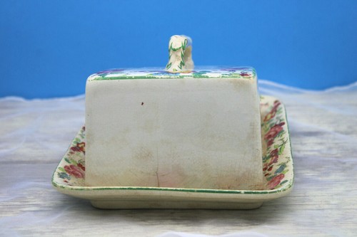 Antq Grimwades Winton Cheese Butter Dish Floral #777 Stoke-on-Trent England 7" - Picture 4 of 12