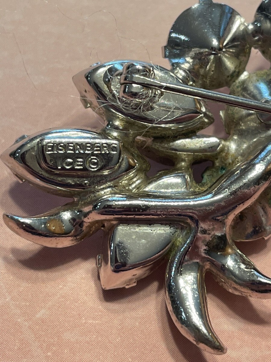 Vintage 1950's Eisenberg Ice Rhinestone Crystal Floral Spray