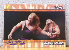 VINTAGE WCW NWO CHASE STICKER TRADING CARD SLAMBOREE NASH V. GIANT 5.9.98
