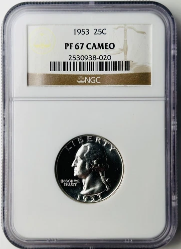 1953 Proof Washington Quarter NGC PF67 Cameo