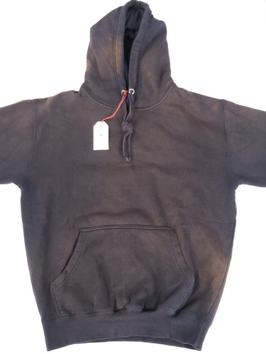 Mooji Mooji Hoodie Medium Navy Blue sweatshirt *heavily faded/distressed* USA - Picture 4 of 9
