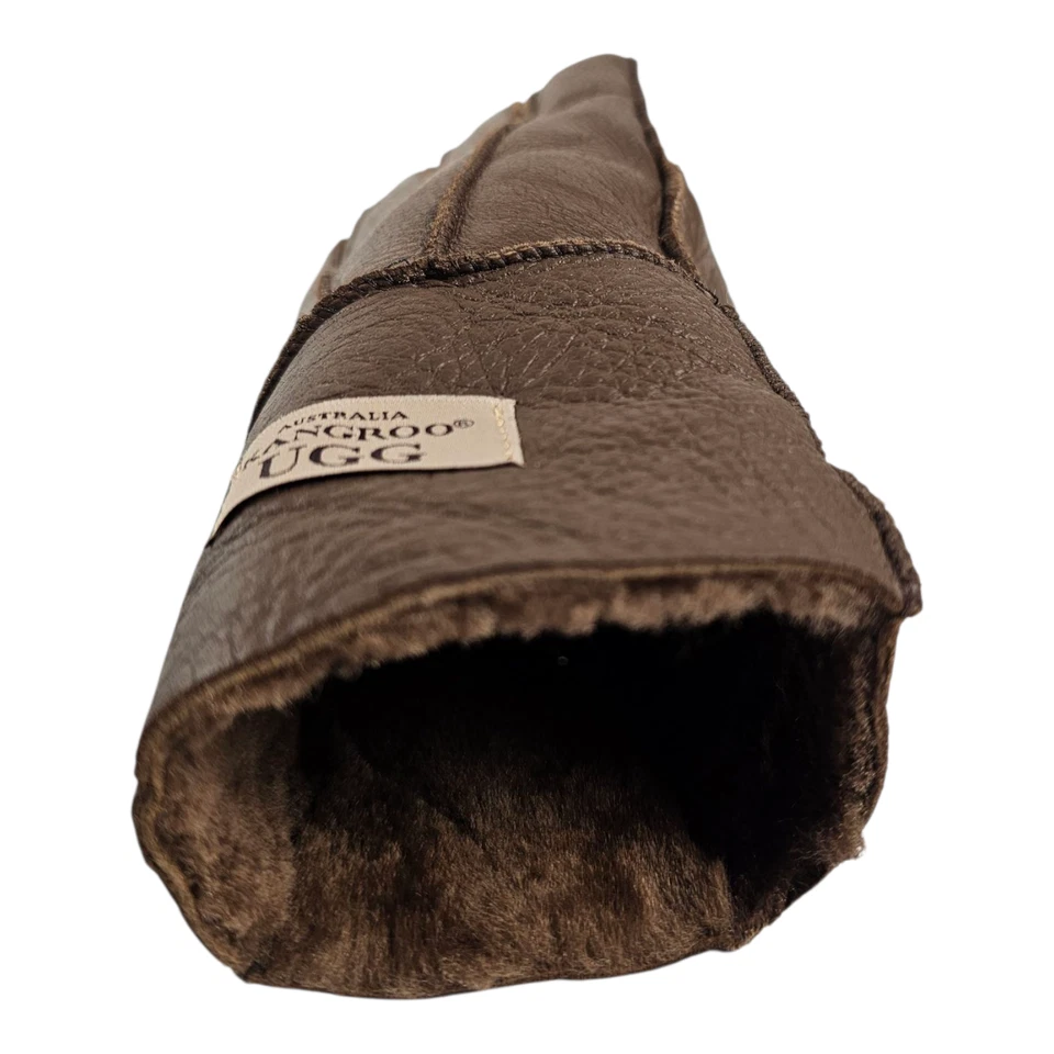 Kangroo UGG Mens Gloves 100% Sheepskin Wool Leather Gloves Large Black & Brown - image 4 of 4
