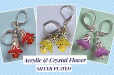  ACRYLIC FLOWER Faceted Crystal TINY size SP handcrafted U choose xx