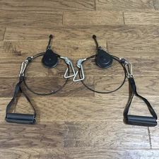 Set of 2 Bowflex PR1000 42” Cables Hooks w/ 3.5” Pulleys Hardware FREE SHIPPING