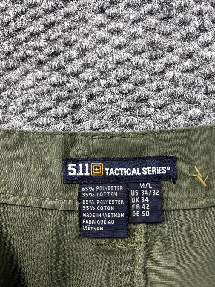 5.11 Tactical Pants Mens 34x32 Green Cargo Ripstop Outdoor Hiking Workwear - Image 2 of 4