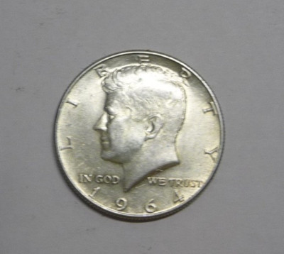 Circulated 1964 Kennedy 1/2 Dollar .900 Silver coin