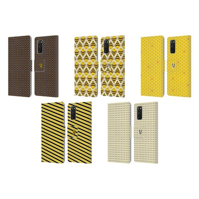HEAD CASE DESIGNS BUSY BEE PATTERNS LEATHER BOOK CASE FOR SAMSUNG PHONES 1