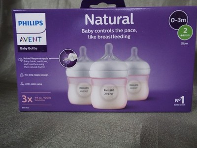 Philips Avent Natural Baby Bottle with Natural Response Nipple, Clear, 4oz, 3pk
