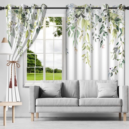 Grün Eukalyptus Blätter Vorhänge Blumen Frühling Botanisch Natur Blatt Fenster... - Bild 2 von 7