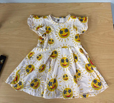 Tea Collection Girls 3T Sun Print Knit Sundress Flutter Sleeve Ruffle Knee