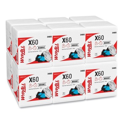 WypAll 34865 X60 12.5'' x 13'' 1/4 Fold General Clean Cloths (76/Bx, 12 Bx/Ct) New