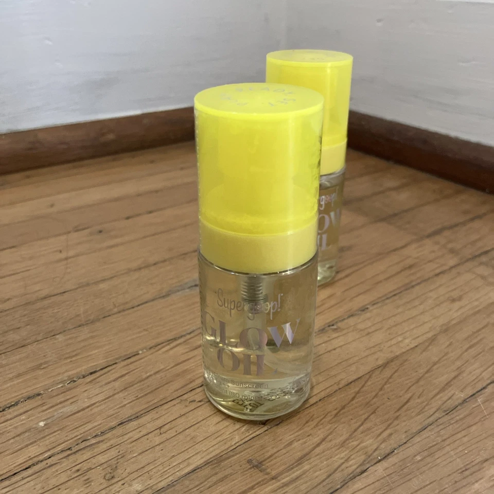 Supergoop Glow Oil FPS 50 tamaño de viaje miniatura 1 oz exp-03/2025 lote de dos Foto 2 de 4