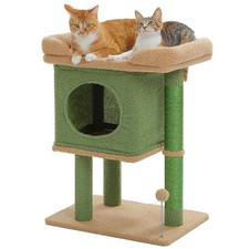 Cat Tree for Indoor Cats, 26 Inches Cactus Cat Tower with Large Perch, Privat...