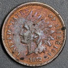 1872 1C INDIAN HEAD BRONZE CENT KM# 90a Grade:  VF A6967