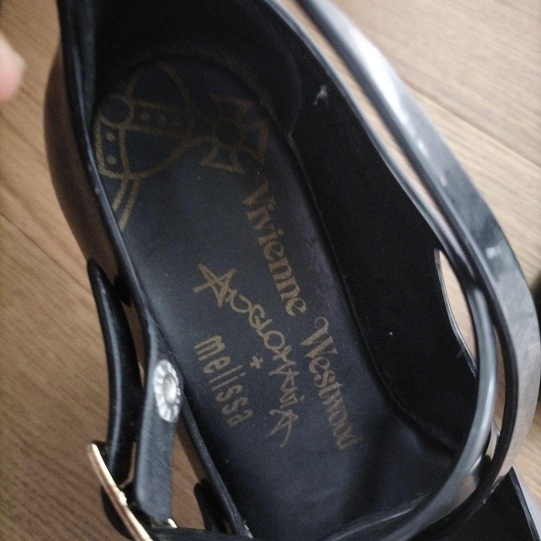 Vivienne Westwood Melissa Black High Heels Pumps Triple Strap 22.5