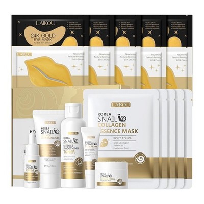 LAIKOU Korean Skin Care, Skin Care Set, Face Mask, Eye Mask, Lip Mask with Clean