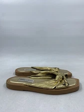 Jimmy Choo Azia Gold Leather Slides W 8