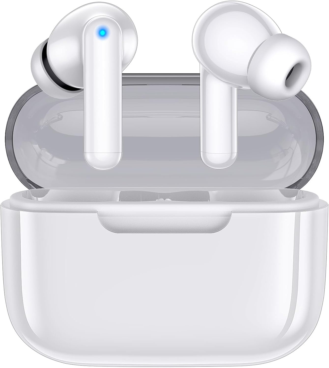 Bluetooth 5.3 Ear Buds Headphones 48h Playtime Deep Bass Whi
