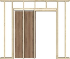 Pocket Door Frame Kit with 220LBS Two-Way Soft-Close Mechanism, Smooth and Quiet