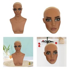 Realistischer weiblicher Schaufensterpuppenkopf, Perückenhalter aus PVC für