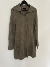 • Gina • Cardigan 40 L Kragen Strickjacke Knöpfe Taupe Greige Grau Beige TOP