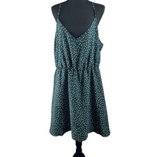 SHEIN Curve 2XL Dark Green with White Polka Dots Sundress