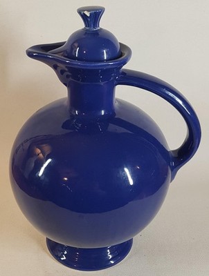 Seltene Homer Laughlin Fiestaware USA blaue Fiesta Karaffe Krug & Stopfen 1936-46