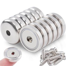 12 Pcs Neodymium Cup Magnet with Holes, 22 lbs Pulling Force 0.79"(20 mm) Strong