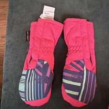The North Face Dryvent Winter Snow Ski Mittens Gloves Girls Size 3T Pink Striped