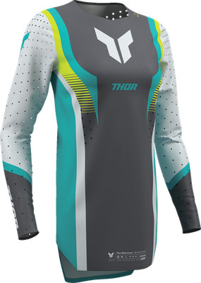 THOR - Women's Sportmode Velocity Jersey Gray/Aqua Medium | 2911