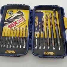 Irwin Industrial Tools Cobalt Drill Bit Set Turbo Max Tip Fast Starts 15 bits