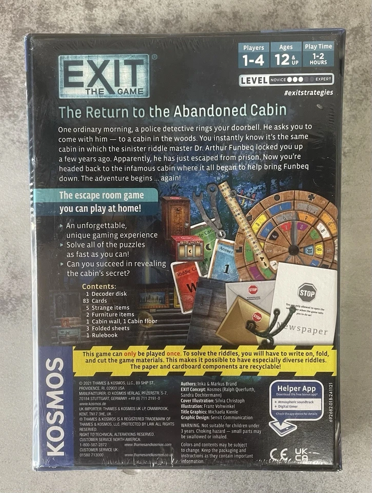 EXIT: The Game – The Return to the Abandoned Cabin (2022) Escape Room Board Game - Image 2 of 4