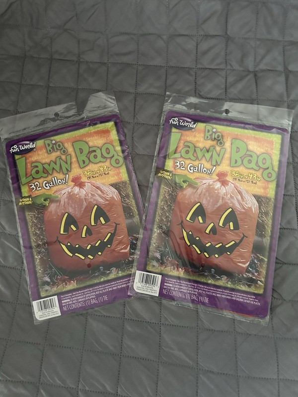 Fun World 32 Gallon 36" x 48" (inch) Pumpkin Style Big Leaf Storage Lawn Bags