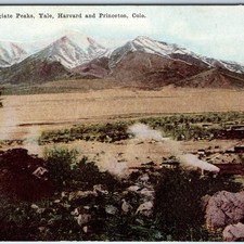 c1910s CO Collegiate Peaks Yale Harvard Princeton Postcard Mountain Town A83