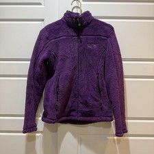 Mountain Hardwear Fleece Jacket Womens Small Purple High Pile Full Zip Pockets