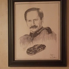 Dale Earnhardt Signed Framed Art Print Lithograph NASCAR #3 Goodwrench
