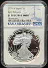 NGC PF 70 Ultra Cameo 2020-W American Silver Eagle One Dollar S$1 Coin - 006