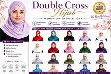 AL Amira Hijab Double Cross Women 2 Piece Al Amira Hijab 20 colors
