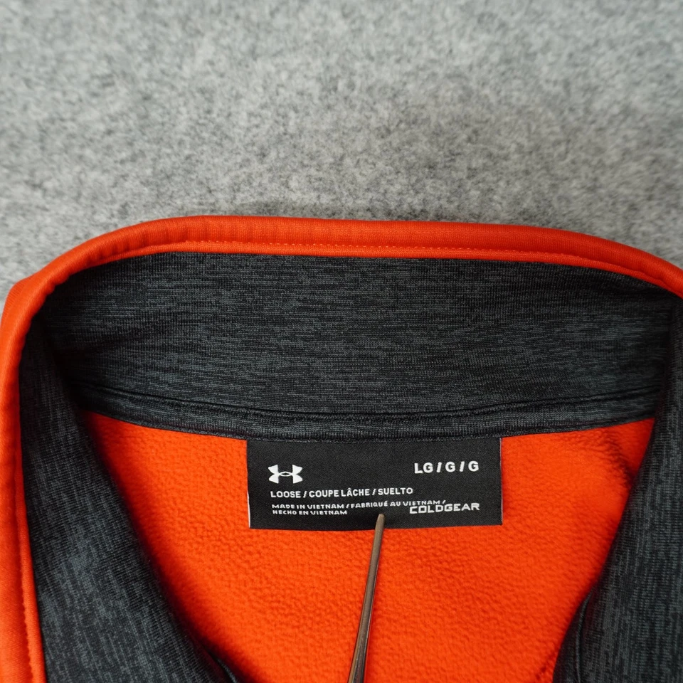 Chaqueta para hombre Under Armour ColdGear grande naranja holgada media cremallera Foto 3 de 4