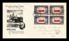 US COVER POLAND OCCUPIED NATIONS SERIES FDC SCOTT 909 BLOCK OF 4 ARTCRAFT