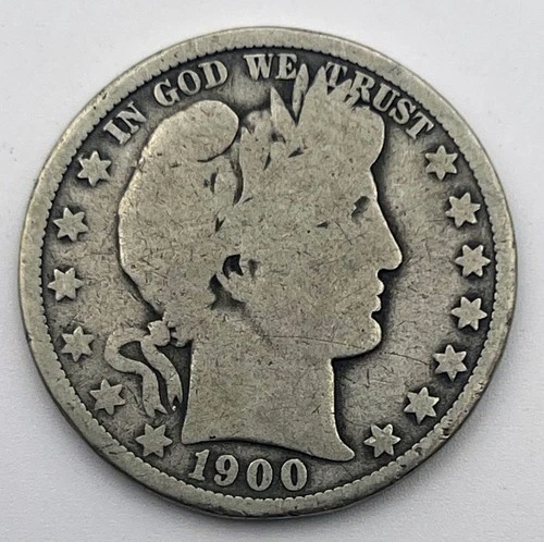 1900-O Barber Half Dollar 50 Cents New Orleans 90% Silver USA Coin